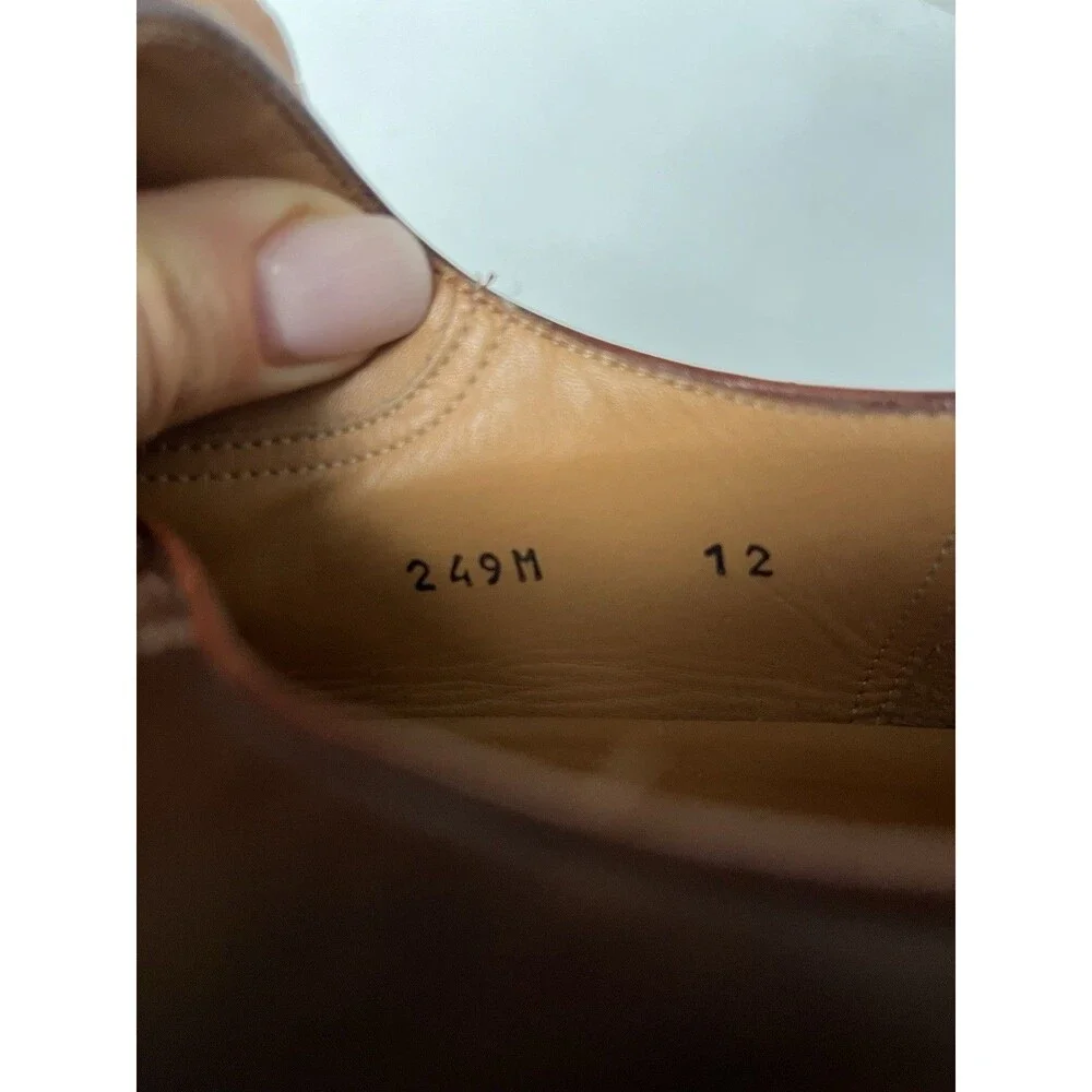 Mezlan Brown Embossed Leather Square Toe Men Dress Lace Up Oxfords Shoes Sz 12